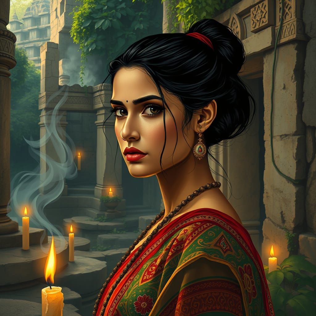 Ancient Ruin Goddess in Sampot, Mystical Aura