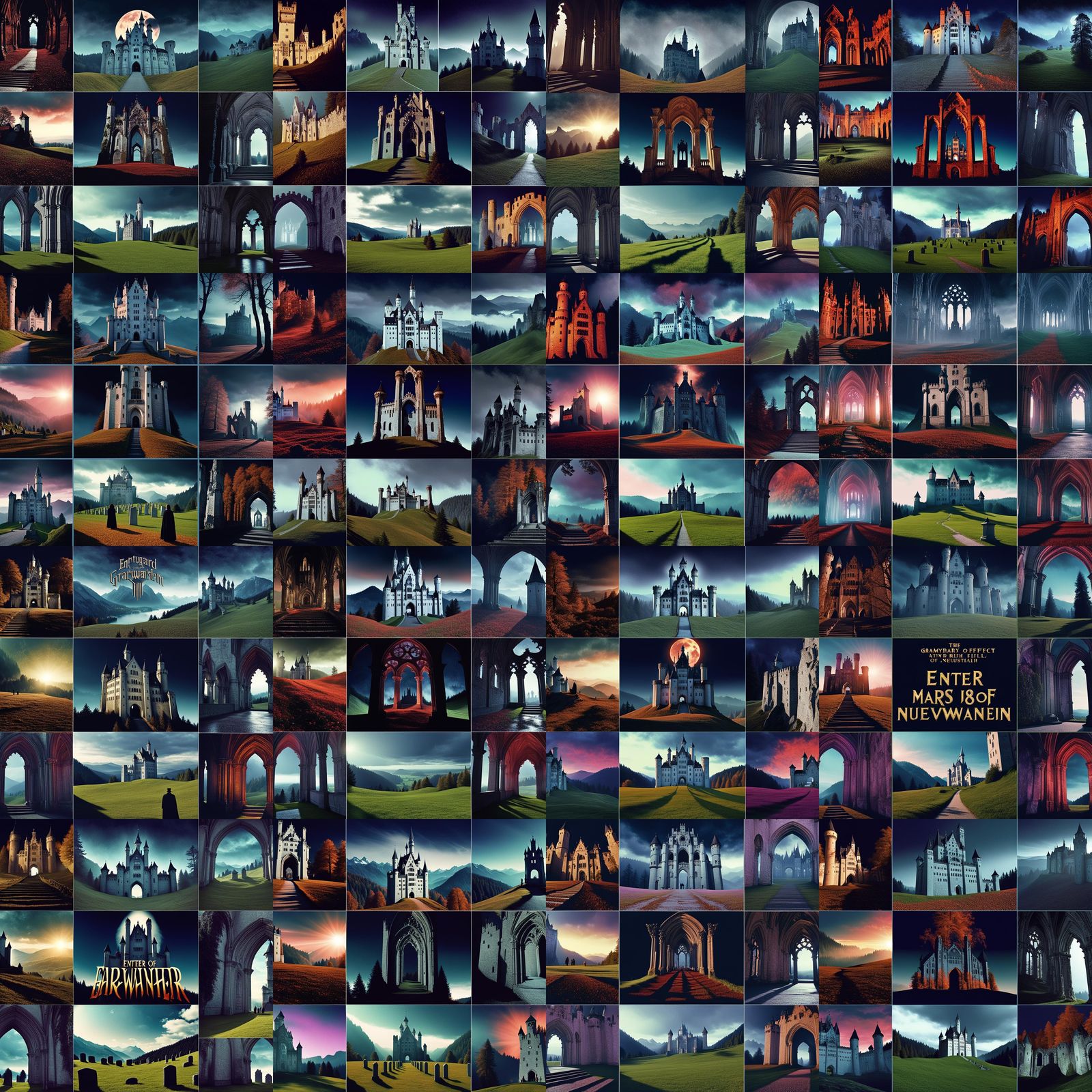 Fantasy Film Still: Graveyard Portal at Neuschwanstein