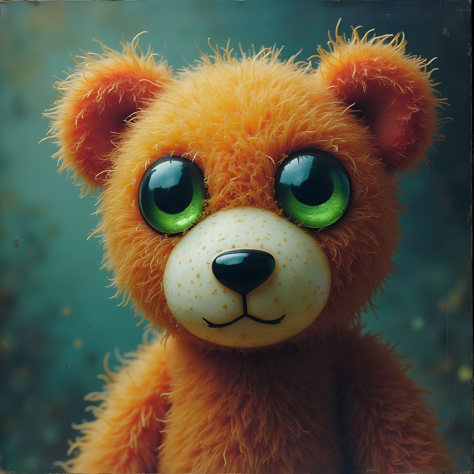 Surreal Teddy Bear in Lacquer Microscopic World