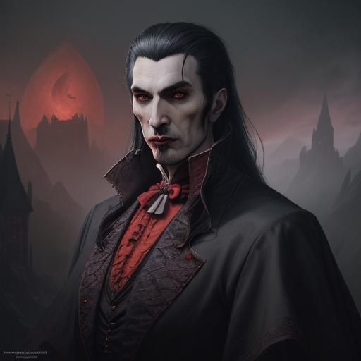 Detailed Matte Painting of Dracula in 8k
