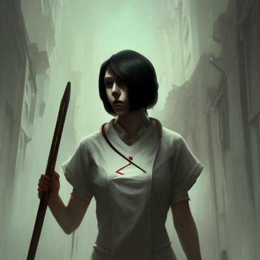 Intricate Dark Fantasy Nurse in Volumetric Lighting