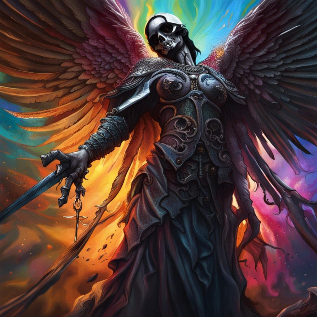 Hyperrealistic Angel of Death Taking a Soul