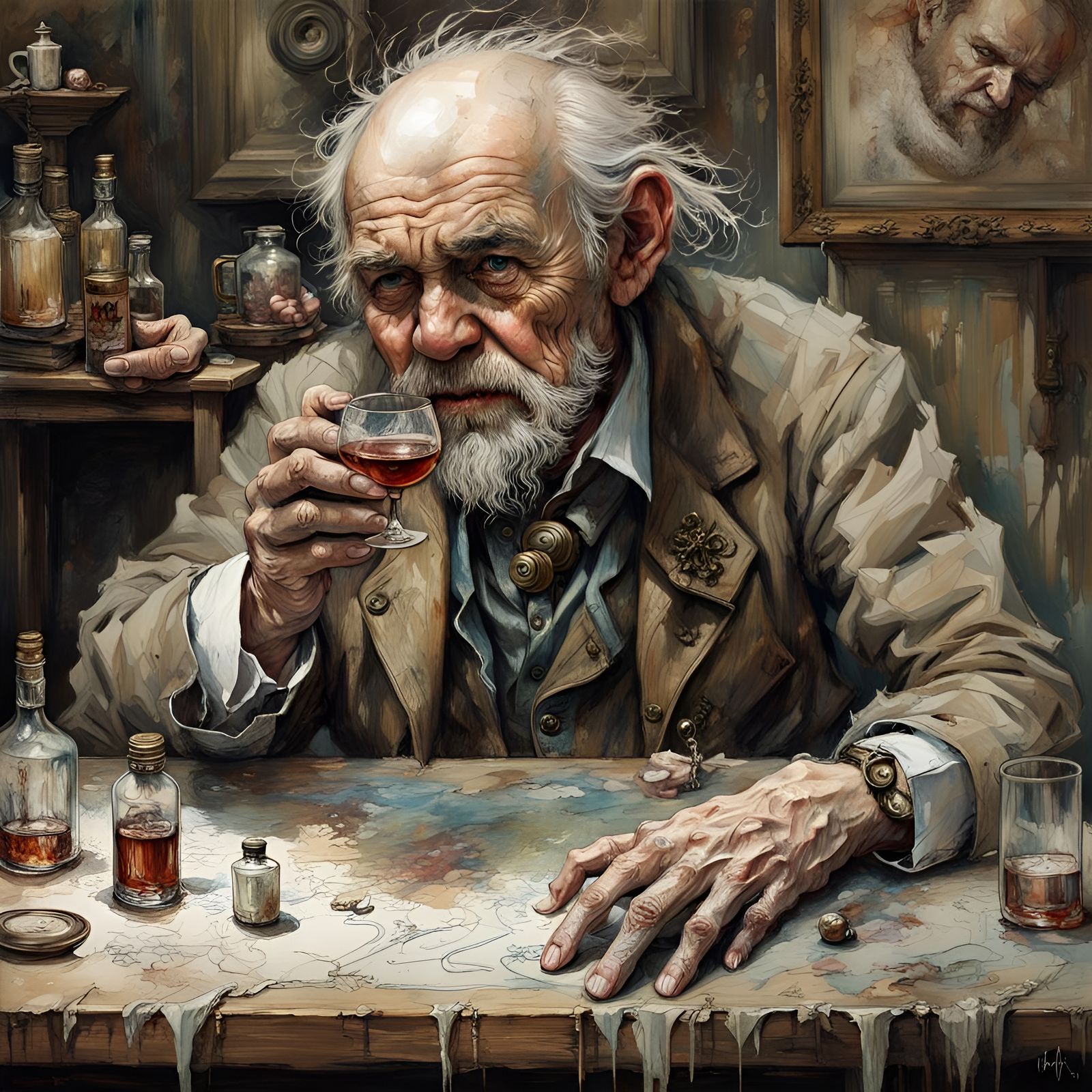 Whiskey and Lace: Intricate Fantasy Art