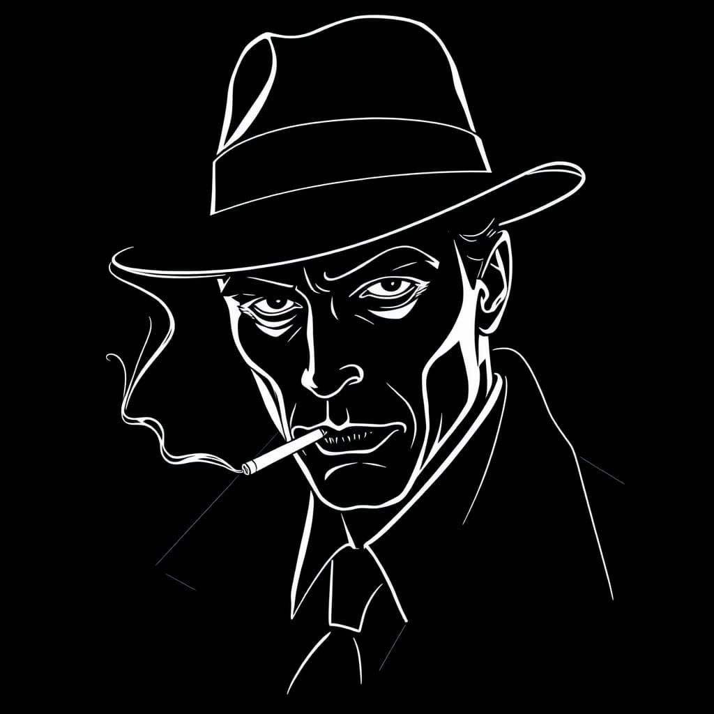 Chiseled Detective in Noir Setting