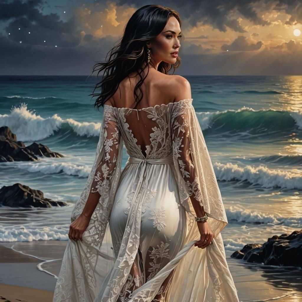 Midnight Beauty in Jamaica: Hyperrealistic Oil Painting