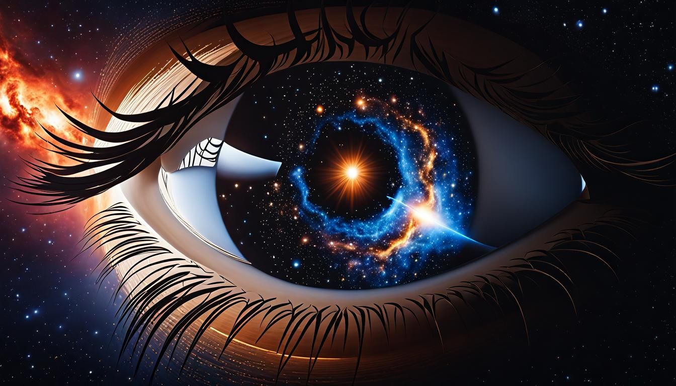 Cosmic Eye Formed by Stars in Cloudless Sky