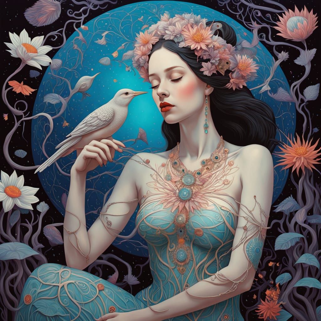 Psychedelic Utopia with Sacred Geometry, Bosch Style