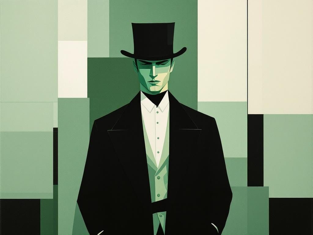 Geometric Man in Top Hat, Suprematist Style
