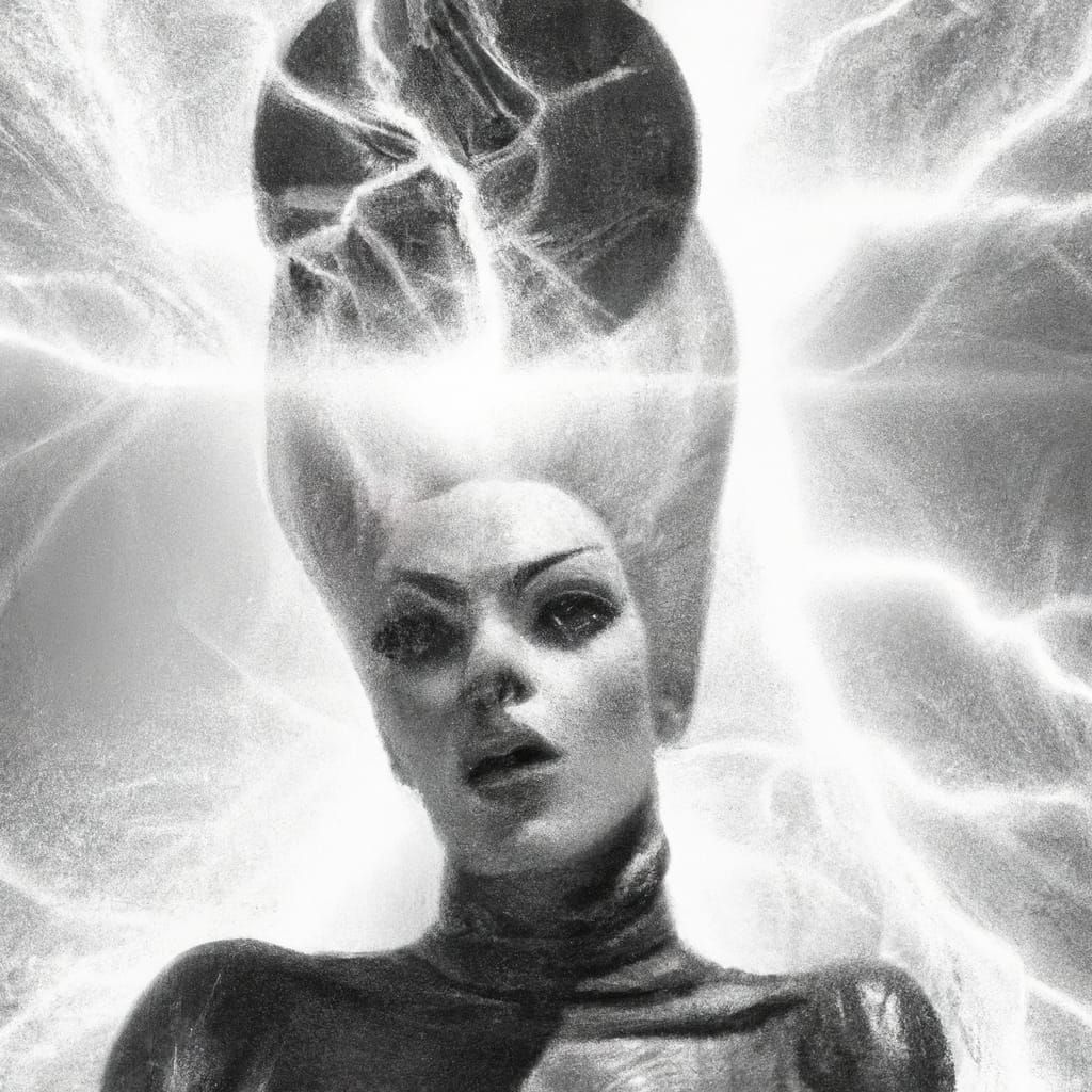 Distressed Girl in Biomechanical Film Noir