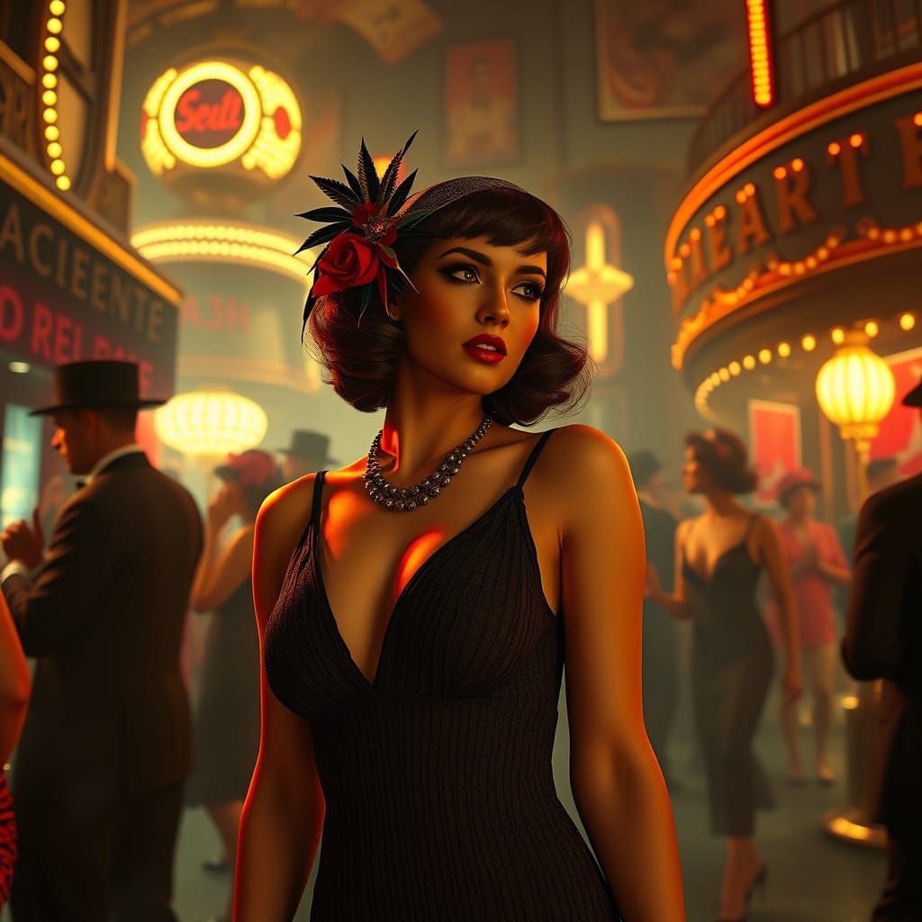 Berlin Nightlife in the Style of Syd Mead