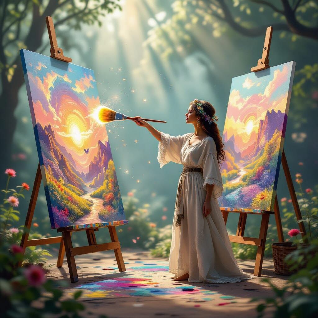Painter Brings Art to Life with Magical Brush
