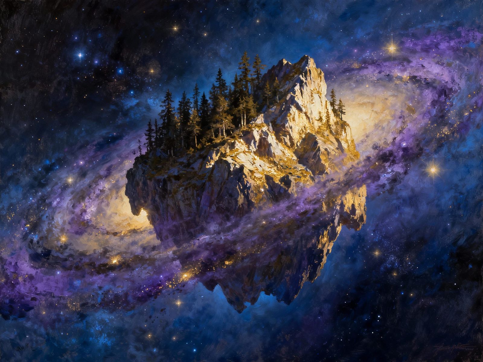 Cosmic Forest Island in Nebula