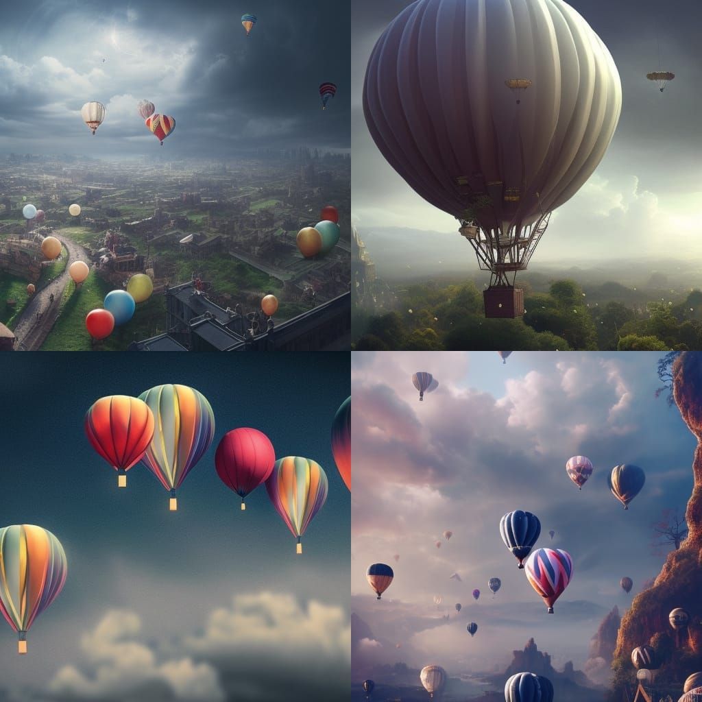 Balloons Fill the Sky: A Digital Matte Painting