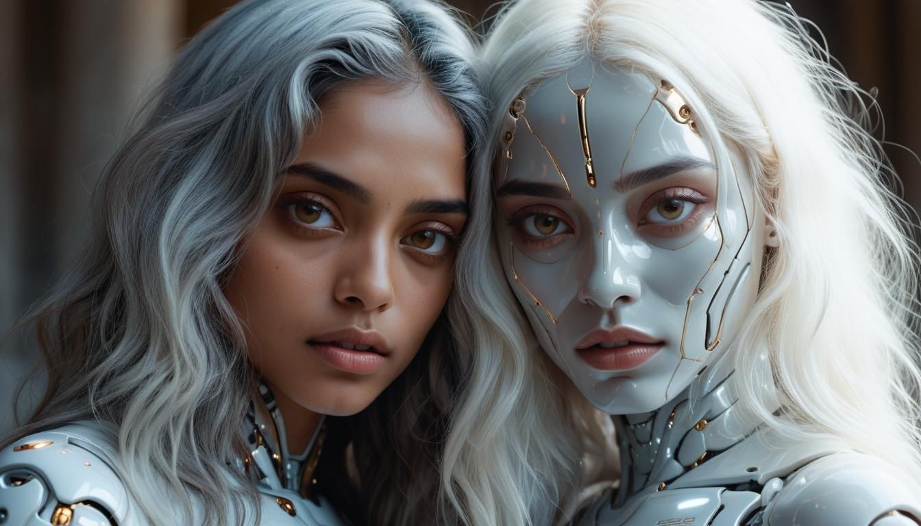 Tahani and her fembot sister, Krushok