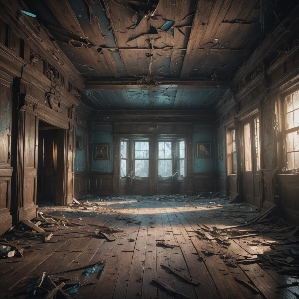 Ethereal Being Glides Through Haunted House