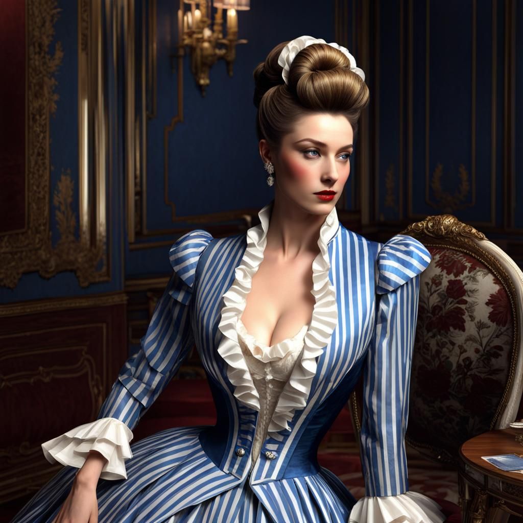 19th Century Bourgeoise in Jouy Boudoir, Digital Art