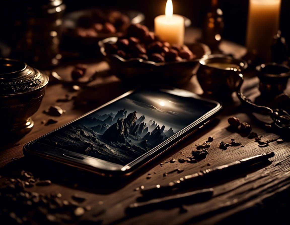 Smartphone in Ancient Style, Sharp Focus