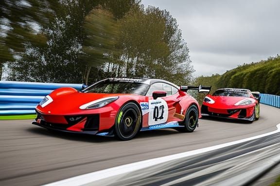 Marathon Runners Chase Sports Cars in Synthwave