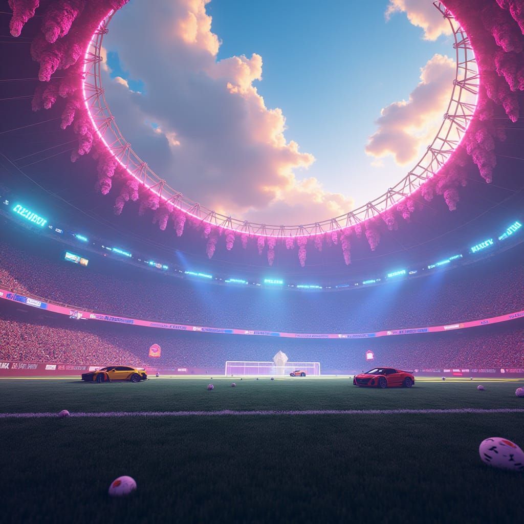 Mystical Rocket League Stadium on Dreamlike Planet