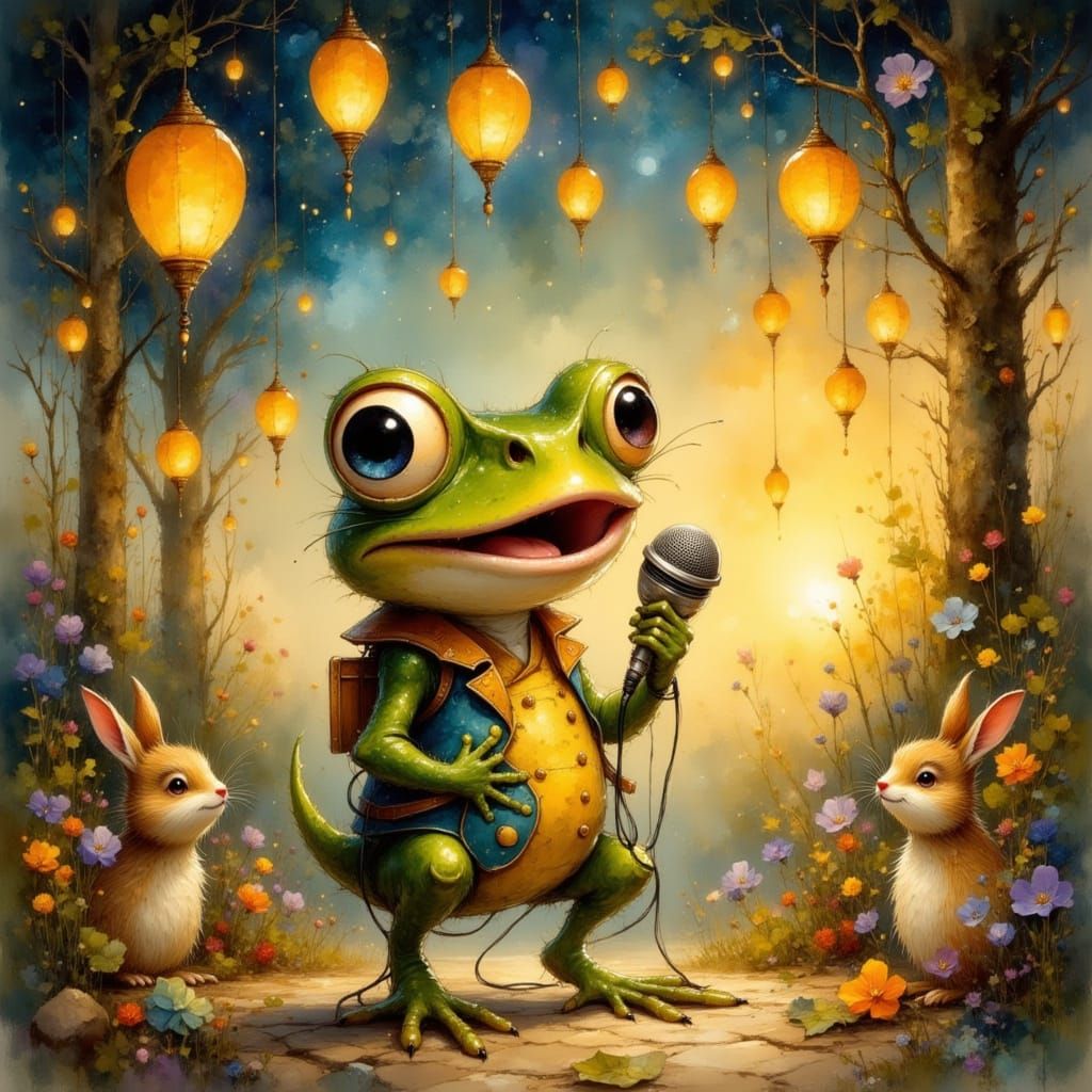 Whimsical Natterjack Sings to Woodland Creatures