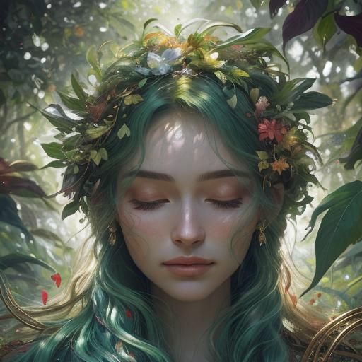Ethereal Woman Portrait in Vivid Oil Painting Style