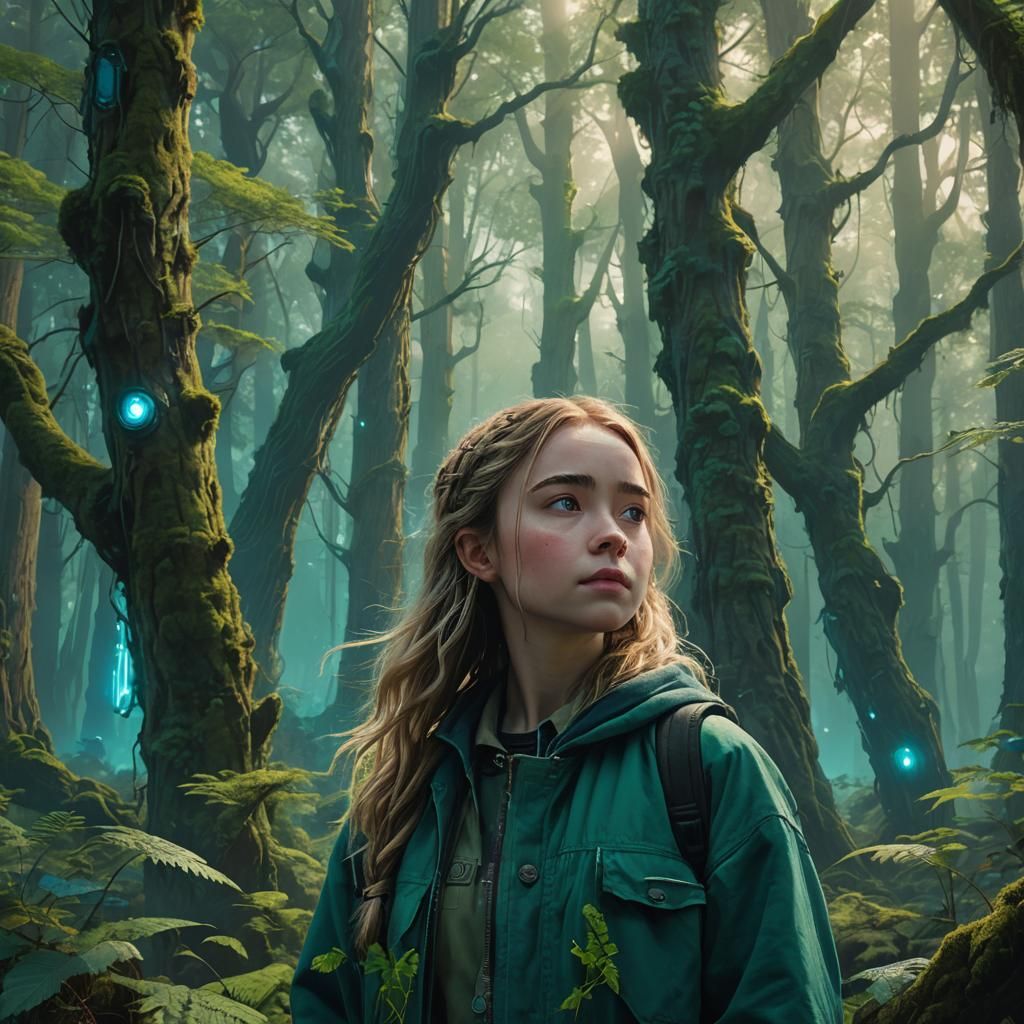Sabrina Carpenter in Mystical Forest: Fantasy Concept Art