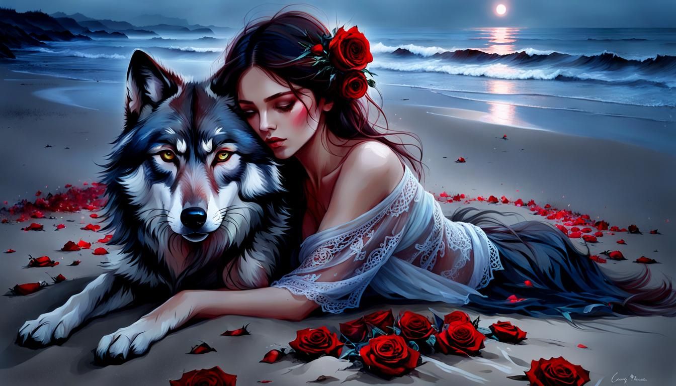 on a hot summer night would you offer the wolf red roses?