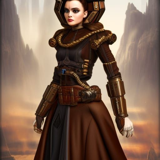 Steampunk Padme Amidala Detailed Matte Painting