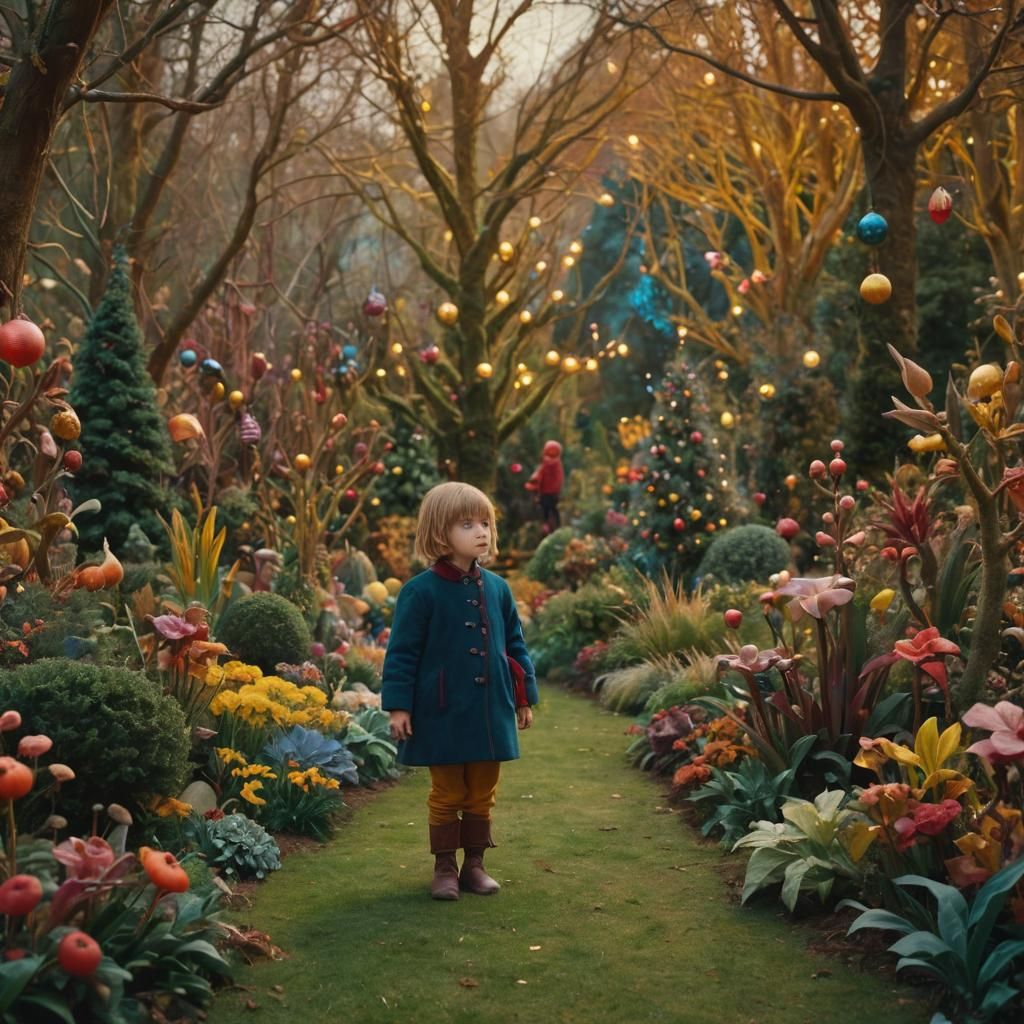 Surreal Christmas Garden Inspired by Bosch, Artgerm and Rutk...