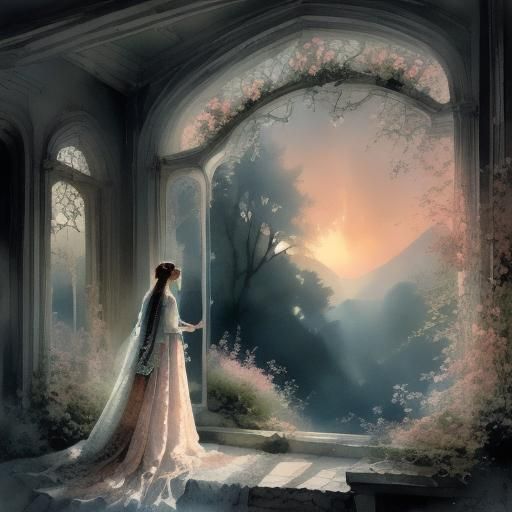 Ominous Figure Channels Light in Magical Garden