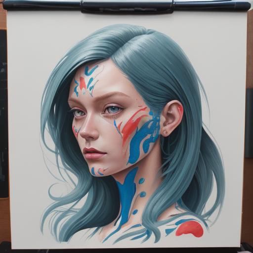 Detailed Gouache Painting of Human Design