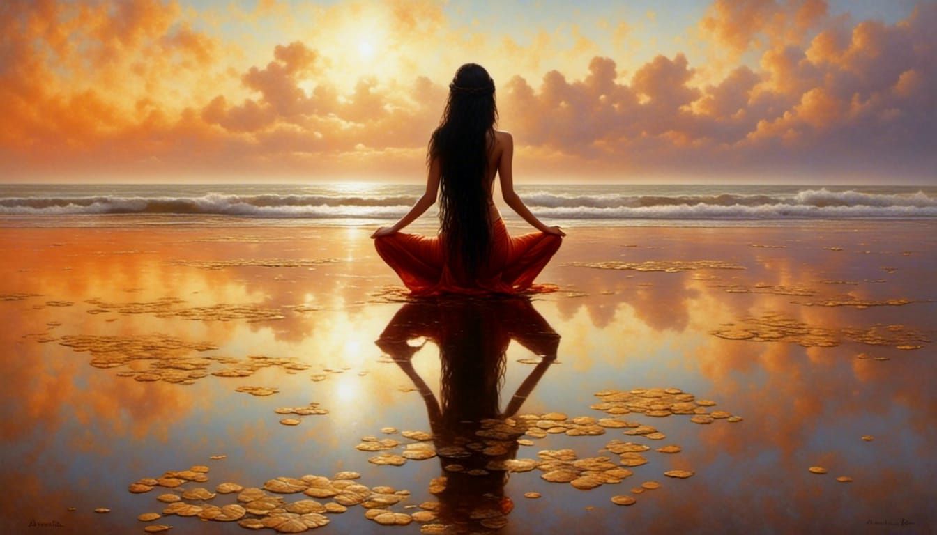 Hindu Goddess in Photorealistic Mixed Media