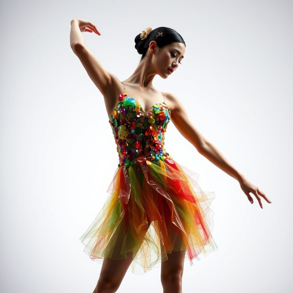 Ballet Dancer in Glittering Glass Dress