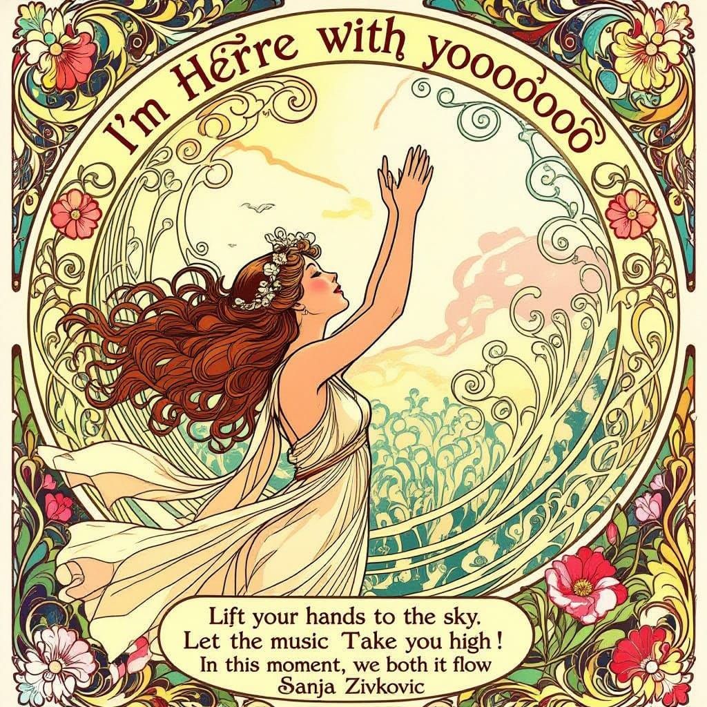 Art Nouveau Woman in Ecstatic Freedom