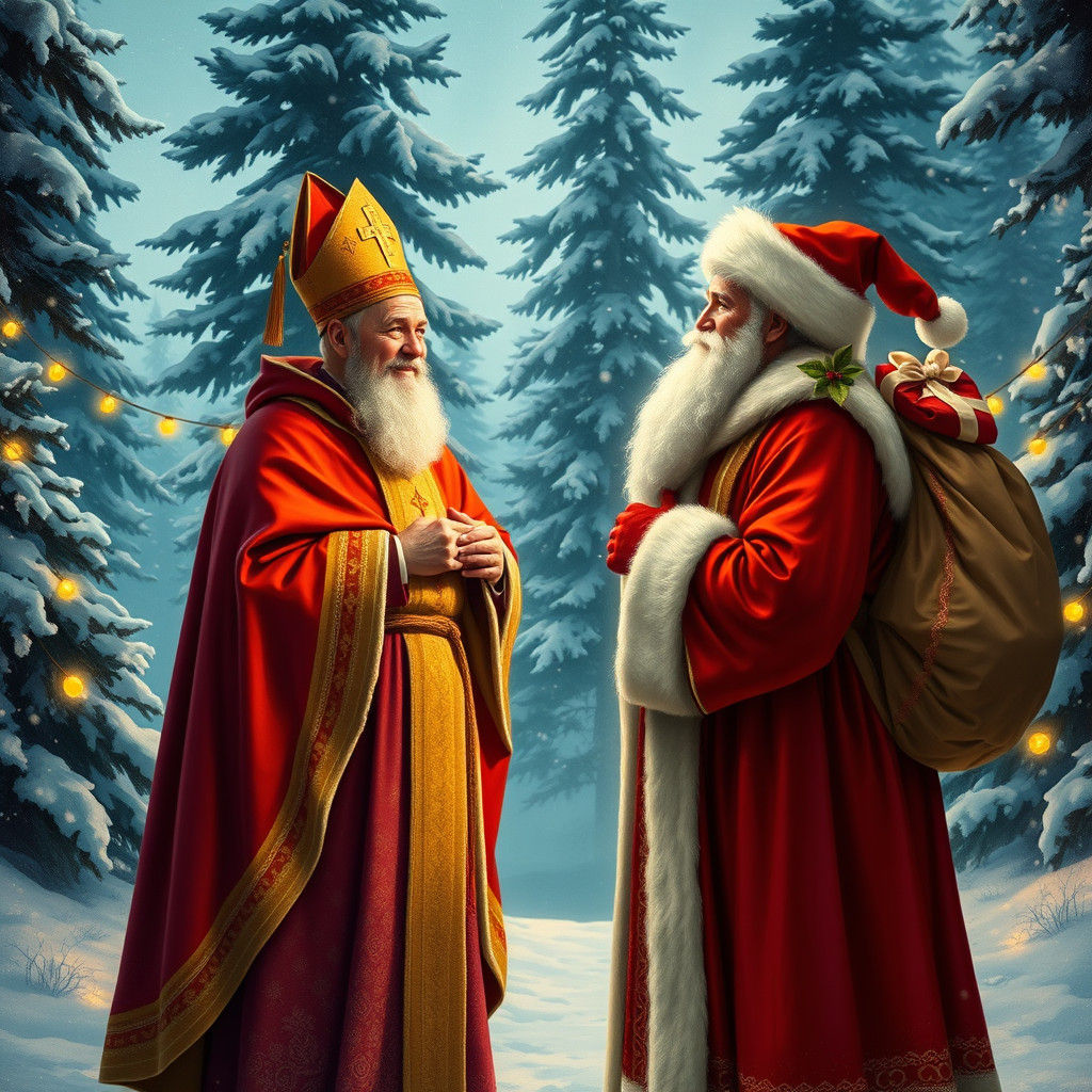 Bishop Nicholas Meets Santa in Winter Wonderland