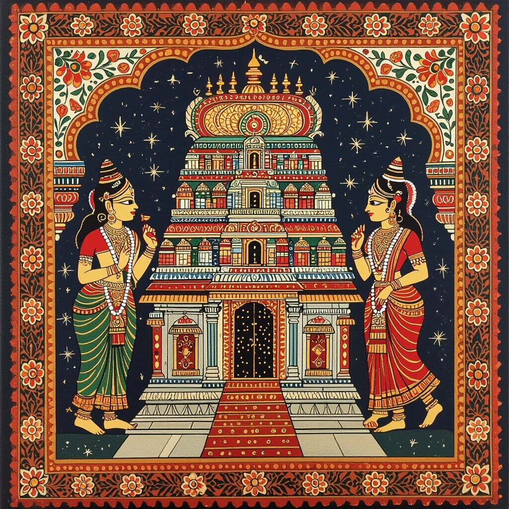 Vibrant Pattachitra Art of Tirupati Temple