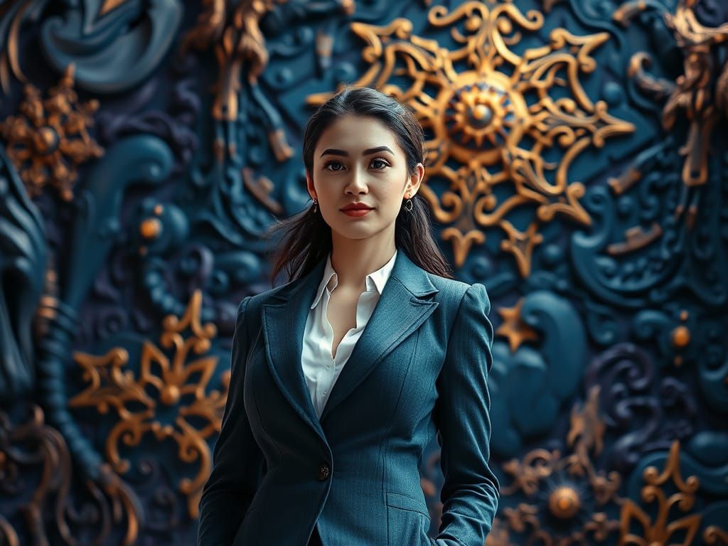 Female CFO in High-Fantasy Matte Painting Style