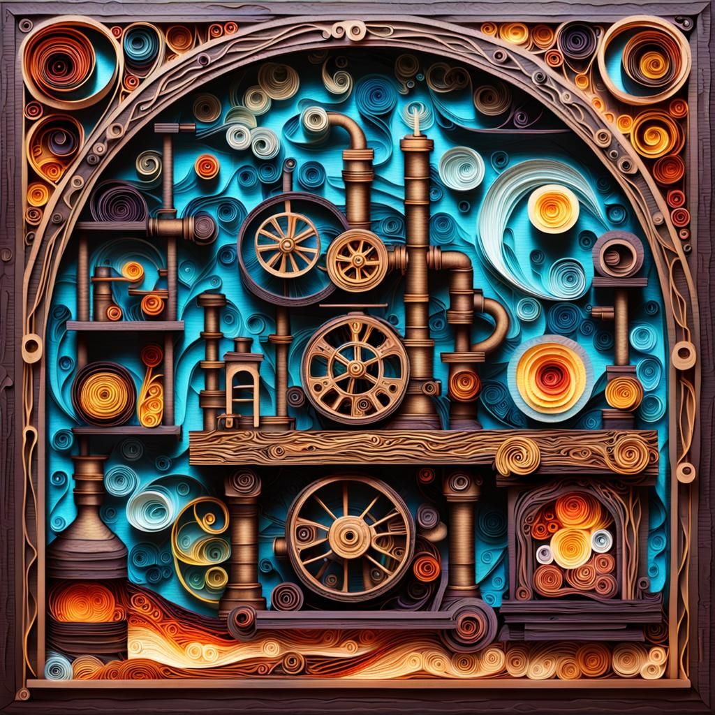 Alchemist lab, steampunk paper