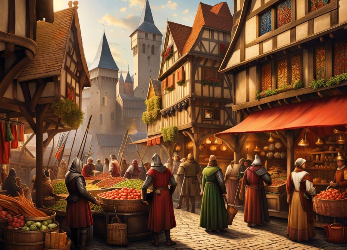 Flemish medieval market