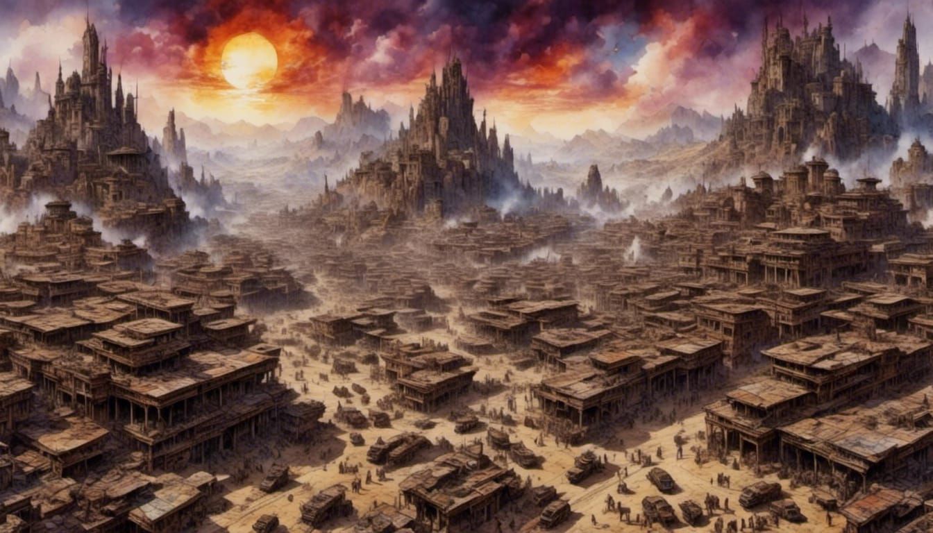 Futuristic Dystopian Warrior Angel With Sword and Sorcery