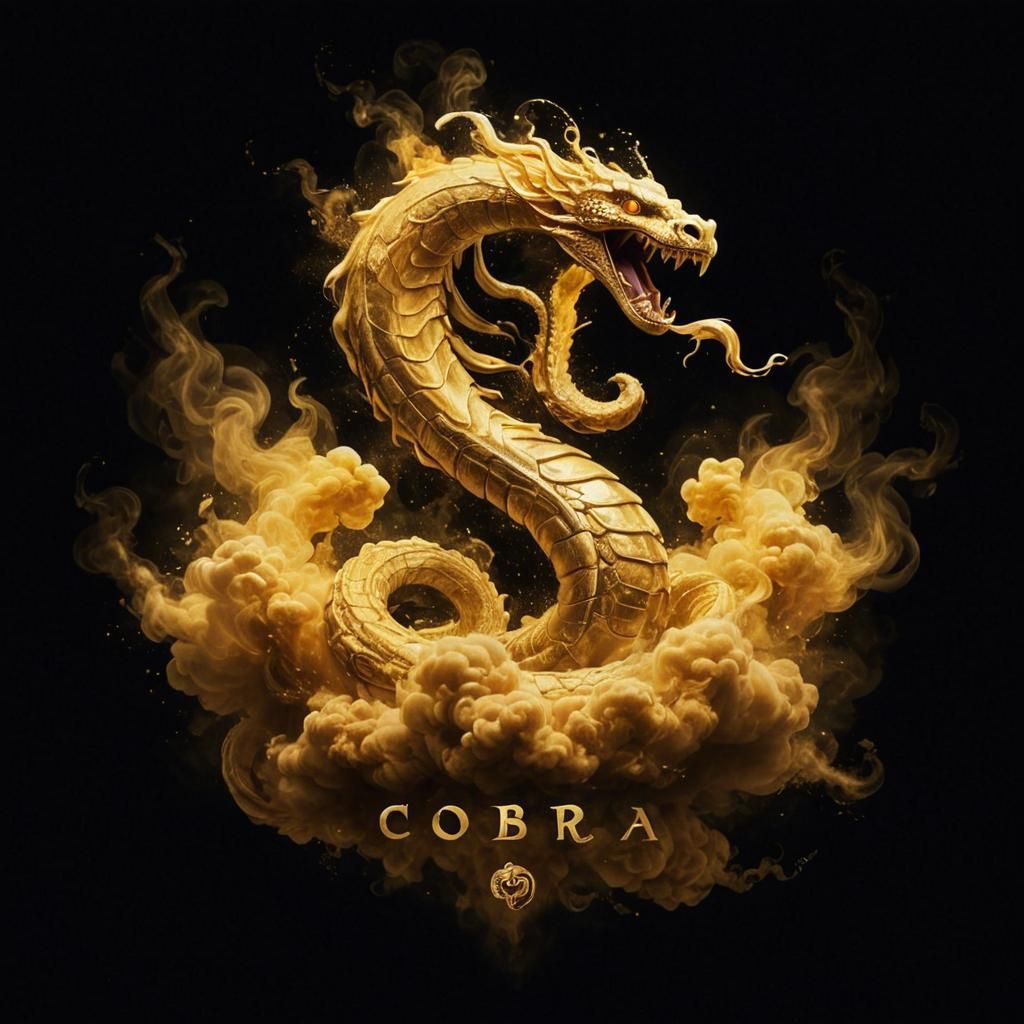 Cobra Kai Logo in Gold Smoke