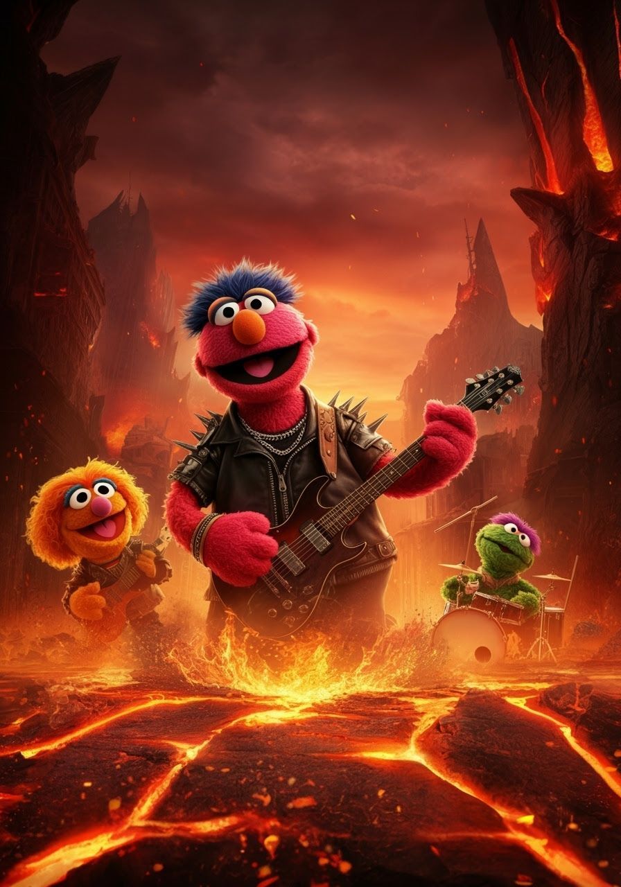 Sesame Street Cyborgs in Dark Fantasy Apocalypse
