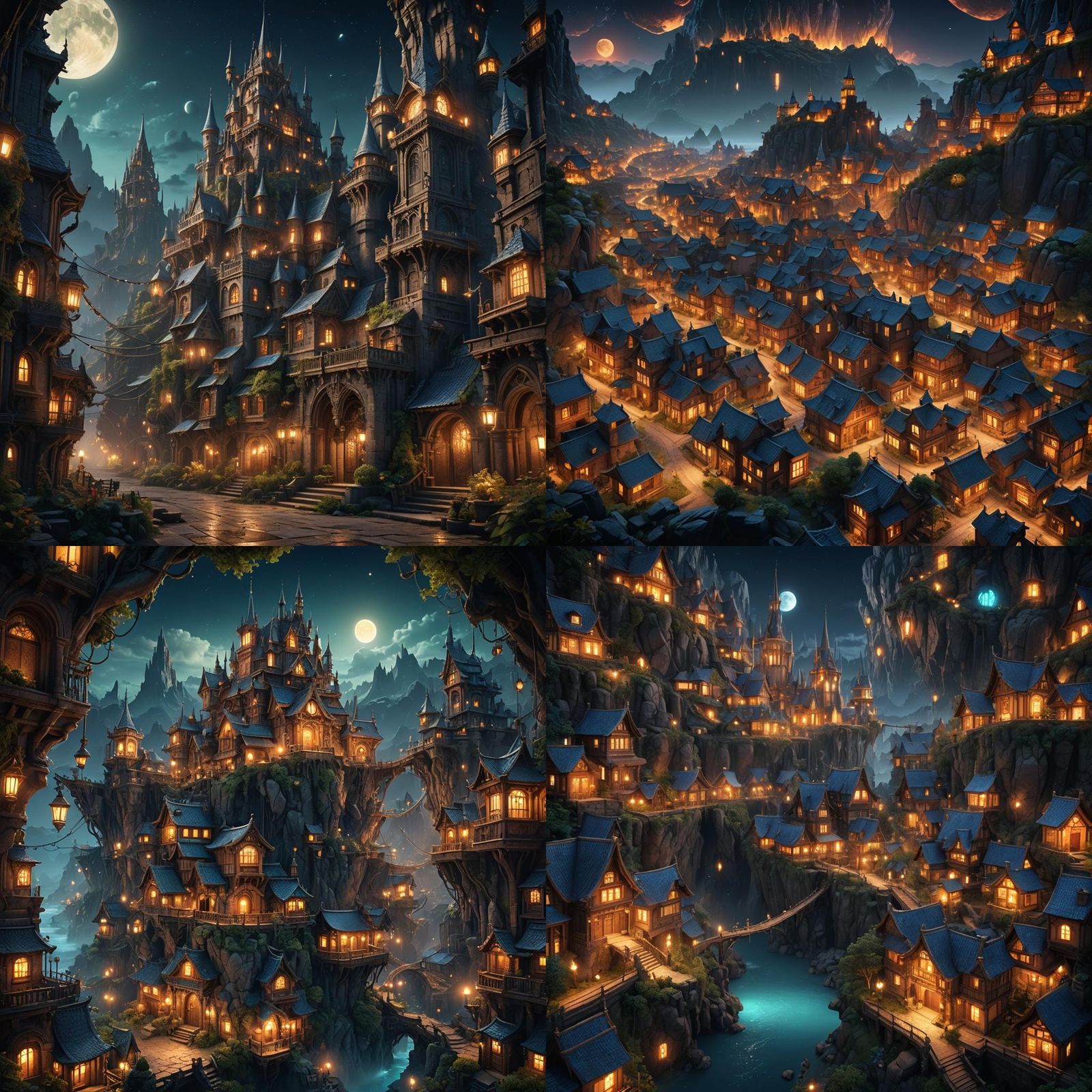 Fantastical Night Light in Detailed Matte Painting