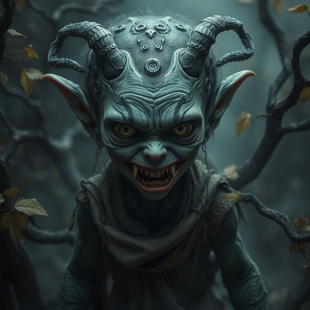 Ethereal Changeling Child in Dark Fantasy Dreamscape