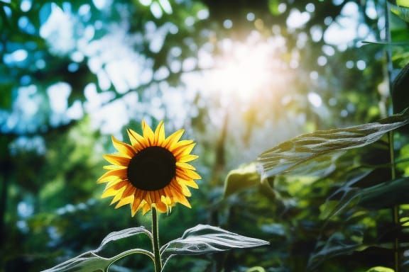 Sunflower in Rainforest: Professional Photography