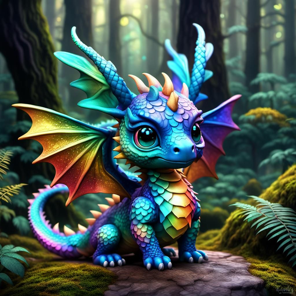 Rainbow Kawaii Dragon