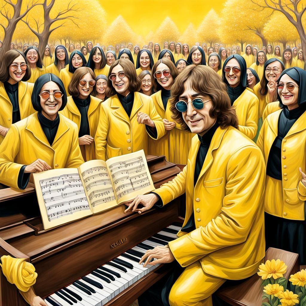 Jaunes, les nonnes ? (Yellow Nuns: pun in French with John Lennon's full name)