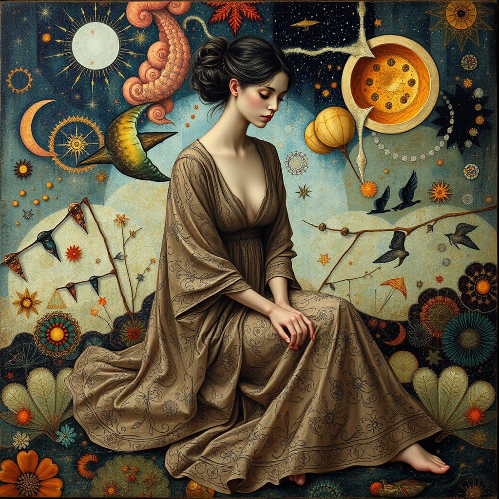 Enchanting Figure in Whimsical Dreamscape