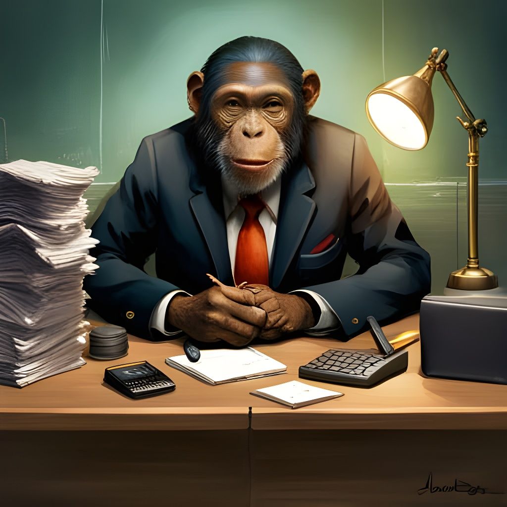 Chimpanzee CEO: A Colorful 3D Render