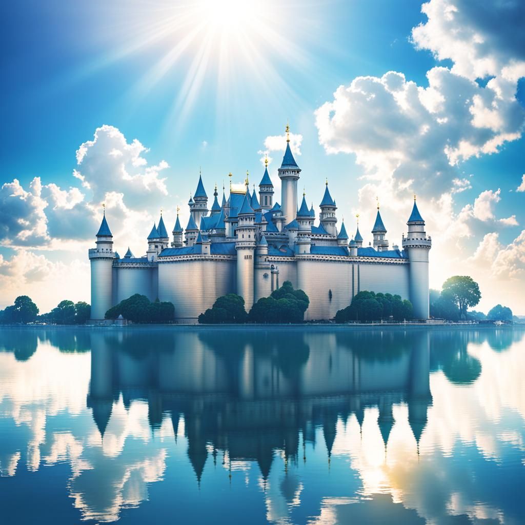 Floating Palace City in Divine Light